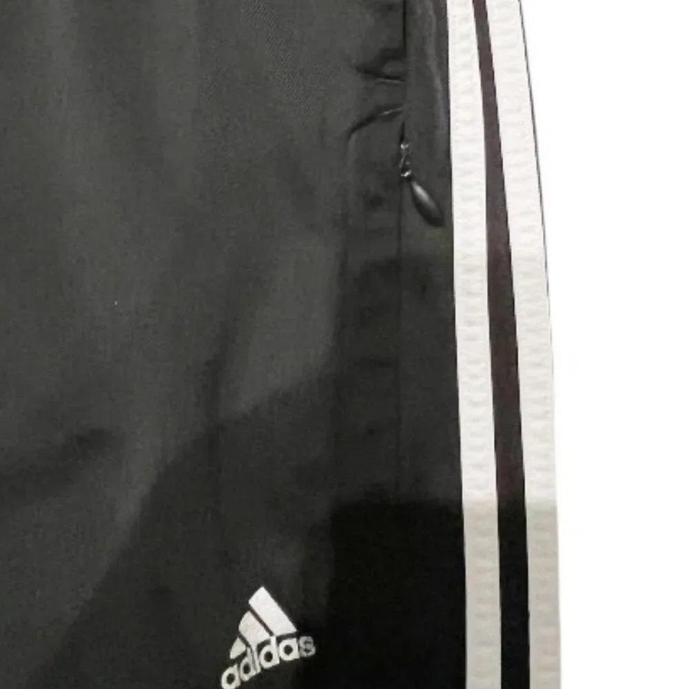 Adidas Size Youth Large Track Pants Sweatpants Black w/ White 3 Stripes
